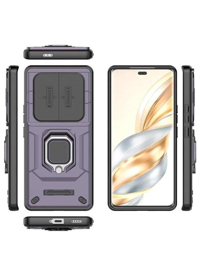 Generic Lens Slide Case Compatible with Honor X9c Inch Released 2024, 360° Metal Ring Kickstand and Camera Cover 2in1 Hybrid Shockproof for  - Image 2