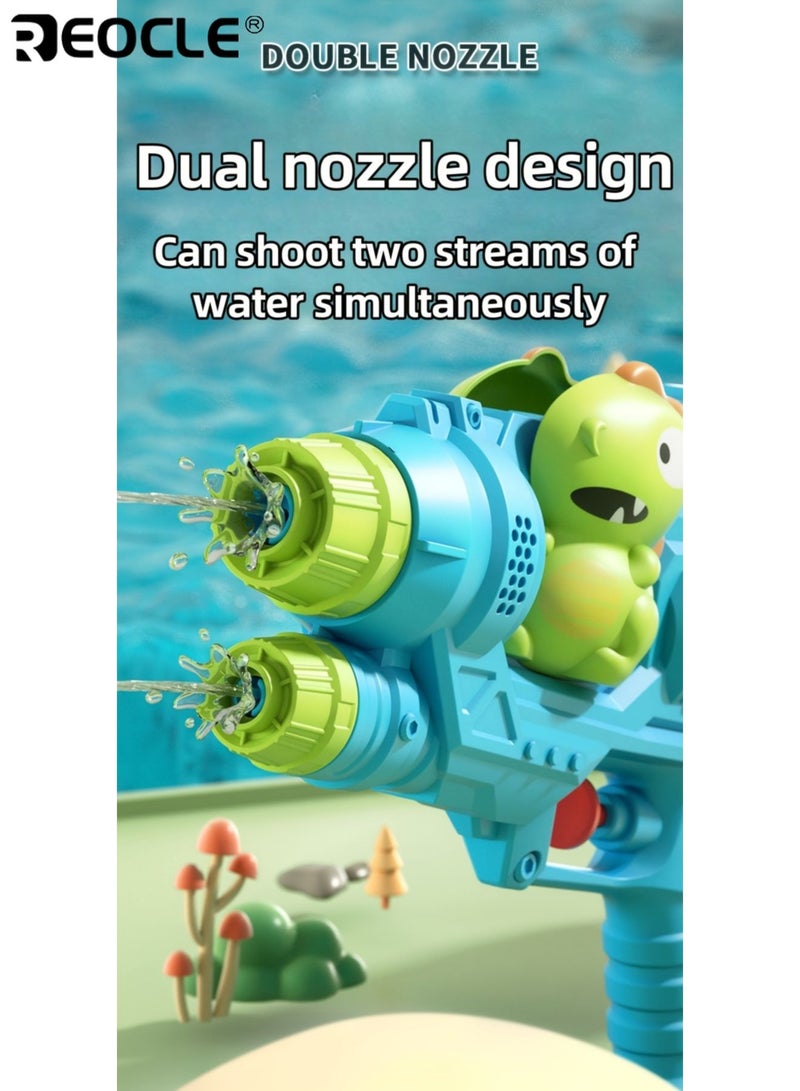 REOCLE Kid's Double Spray Water Gun with Cartoon Design and High Capacity Tank Outdoor Water Toy with Ergonomic Grip for Pool Beach Play - Image 4