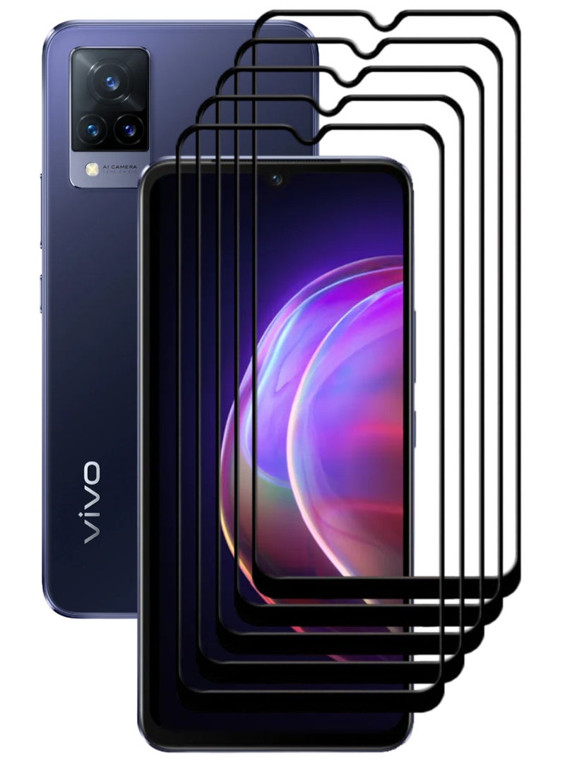 ACLIX 5 Pieces Antistatic ESD Dustproof Premium Quality High Definition Tempered Glass Screen Protector Designed For vivo V21 - Image 1