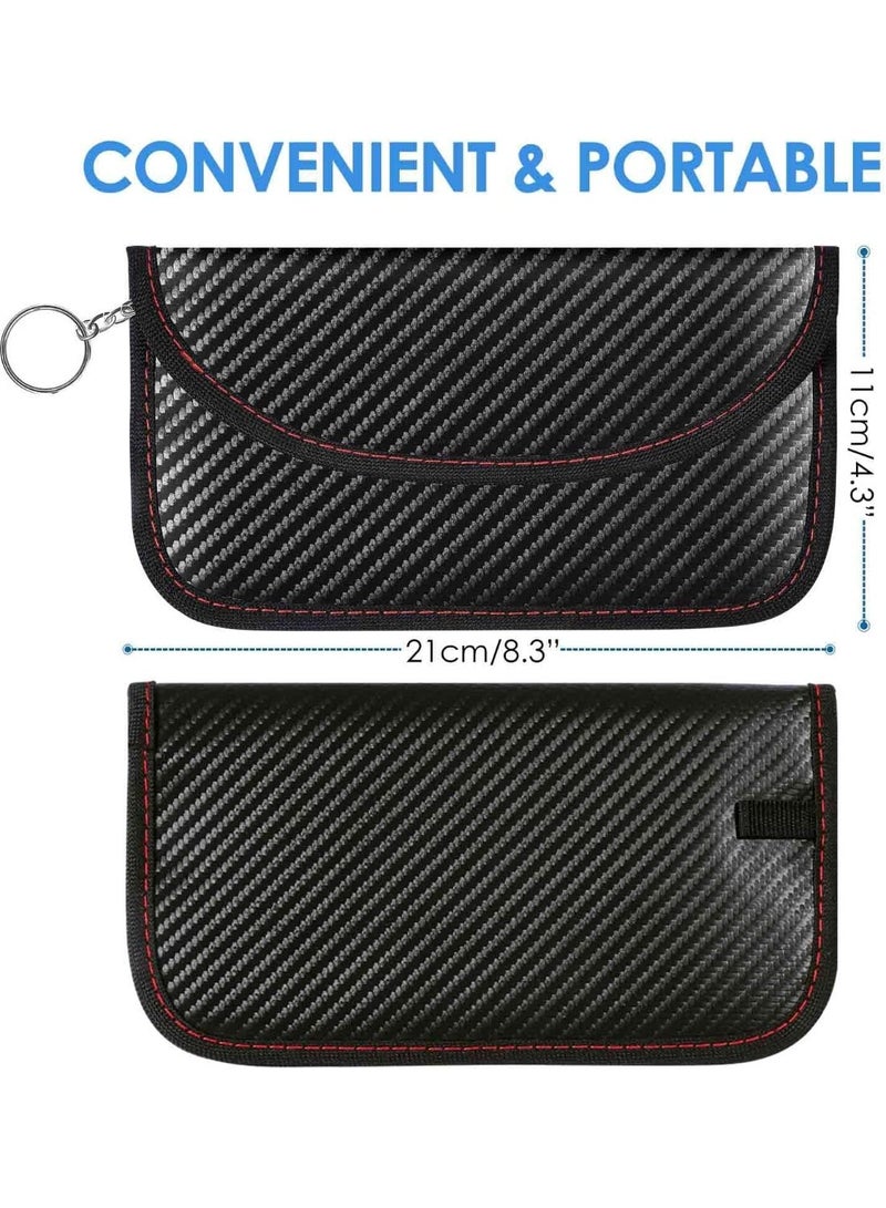 Bukela 2 Pack Faraday Bags for Key Fob Cell Phone, 8.3x4.3in Faraday Pouch Car Keys RFID Signal Blocking Holder, Waterproof Keyless Entry Blocker Protector, Anti-Theft Security Cage Case, Carbon Fiber - Image 5
