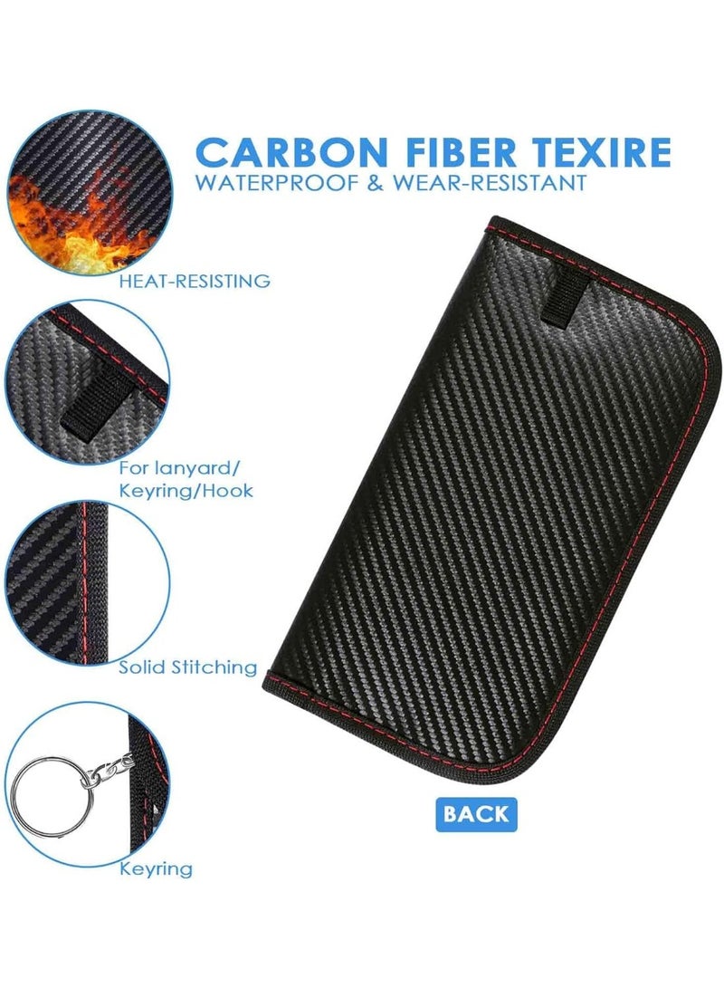 Bukela 2 Pack Faraday Bags for Key Fob Cell Phone, 8.3x4.3in Faraday Pouch Car Keys RFID Signal Blocking Holder, Waterproof Keyless Entry Blocker Protector, Anti-Theft Security Cage Case, Carbon Fiber - Image 3