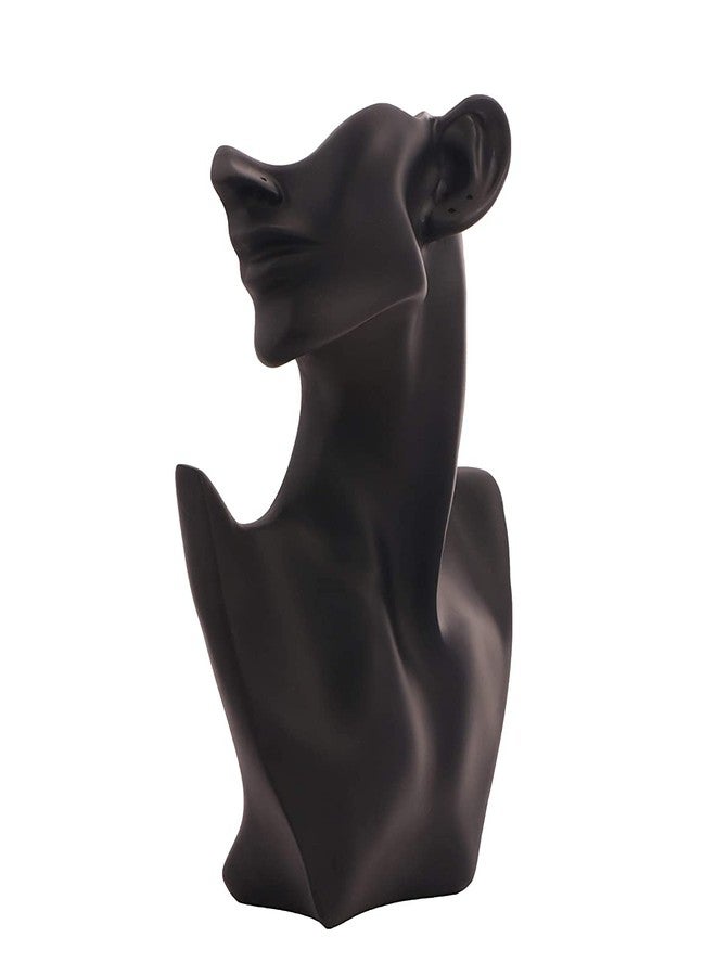 DSS Plaster of Paris Plastic Jewellery Necklace Earring Display Stand Bust Half Side Face 10 Inch Jewellery Organizer - Image 1