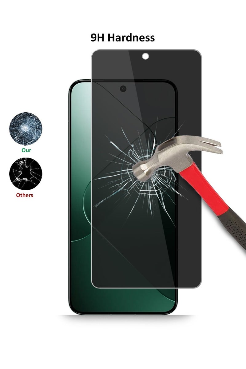 Techie حماية شاشة زجاجية مقساة للخصوصية بدقة HD - عبوة 2 لجهاز Xiaomi 14 5G - مضادة للفقاعات صلابة 9H سمك 0.33 مم حواف مدورة تركيب سهل - Image 3