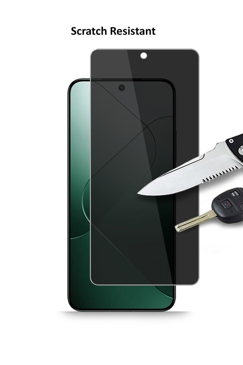 Techie حماية شاشة زجاجية مقساة للخصوصية بدقة HD - عبوة 2 لجهاز Xiaomi 14 5G - مضادة للفقاعات صلابة 9H سمك 0.33 مم حواف مدورة تركيب سهل - Image 5