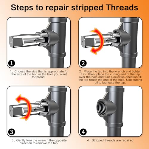 DECKRKAT 3-Piece NPT Pipe Tap Set, Precision Carbon Steel Tap Set for Clean Accurate Threads, 1", 1-1/4", 1-1/2" NPT Tap, Perfect for Plumbers Mechanics DIYers, with Durable Plastic Case. - Image 4