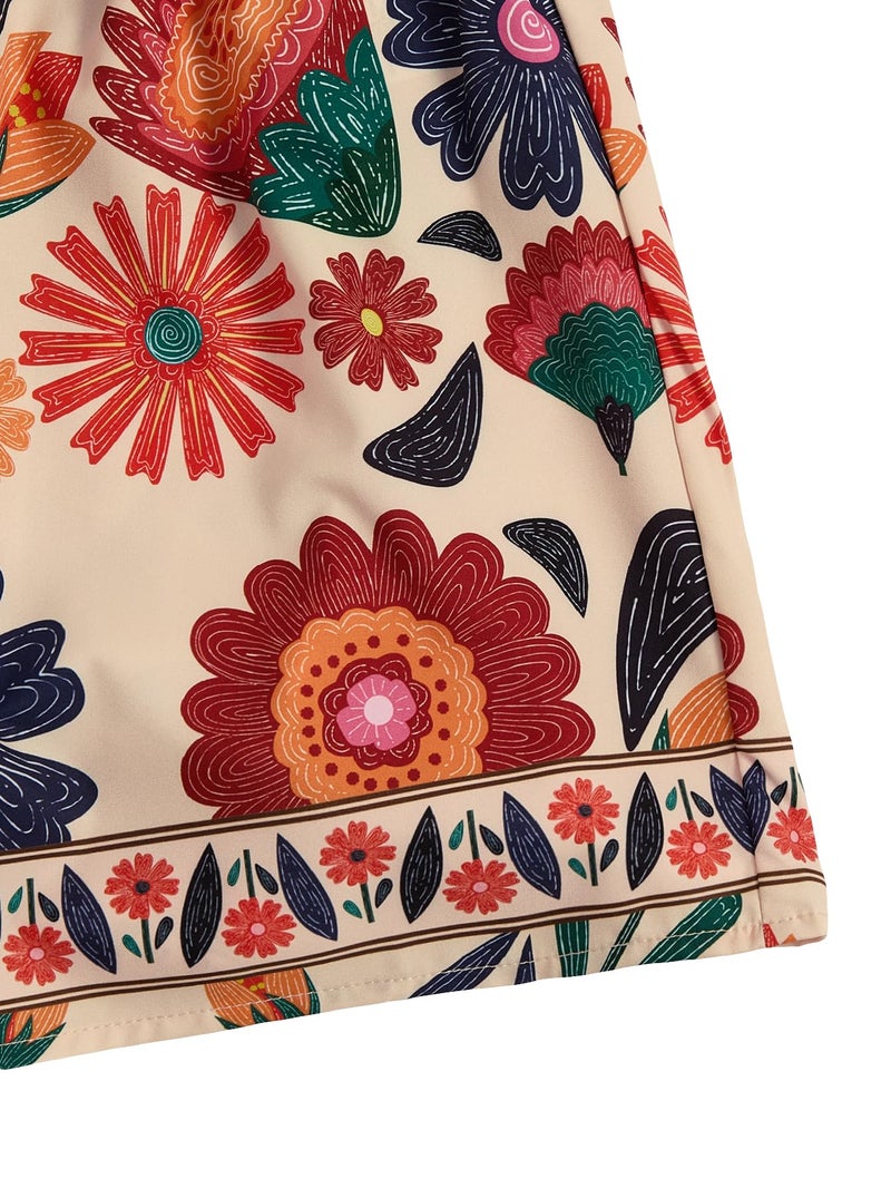 SweatyRocks Women's Off Shoulder Floral Print Playsuit Strapless Romper Short Jumpsuit White Floral Small - Image 5
