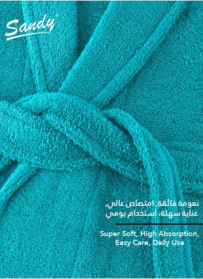 SANDY Luxury Cotton 100% Kimono Bathrobe, Unisex Plush Robe, Perfect for Spa and Shower, 2XL Size, Turquoise - pzsku/ZA47CCCD227DE38EF83EFZ/45/_/1732458453/48587163-698e-413e-bcb8-3cc2460a3a2b