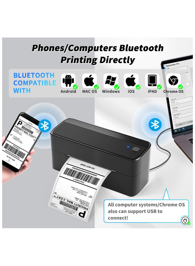 phomemo 241-BT Bluetooth Thermal Label Printer, 4X6" Wireless Shipping Label Printer for Small Business, Label Printer for Shipping Packages, Compatible with iPhone, Android (Black) - Image 2
