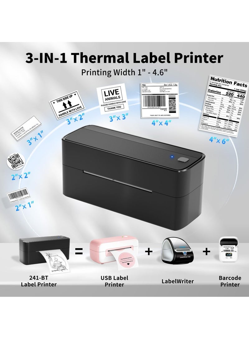 phomemo 241-BT Bluetooth Thermal Label Printer, 4X6" Wireless Shipping Label Printer for Small Business, Label Printer for Shipping Packages, Compatible with iPhone, Android (Black) - Image 4