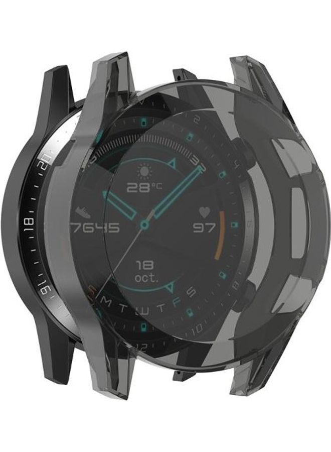 NIBEMINENT Full Coverage Protective Case With Screen For Huawei Watch GT2 46mm Transparent Black - Image 1