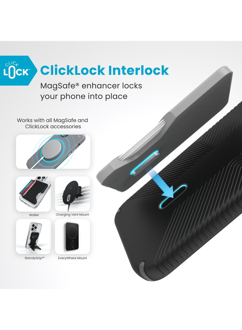 Speck Presidio 2 Grip iPhone 16 Pro Max Case - MagSafe and ClickLock - Slim Black/Slate Phone Case - Image 5
