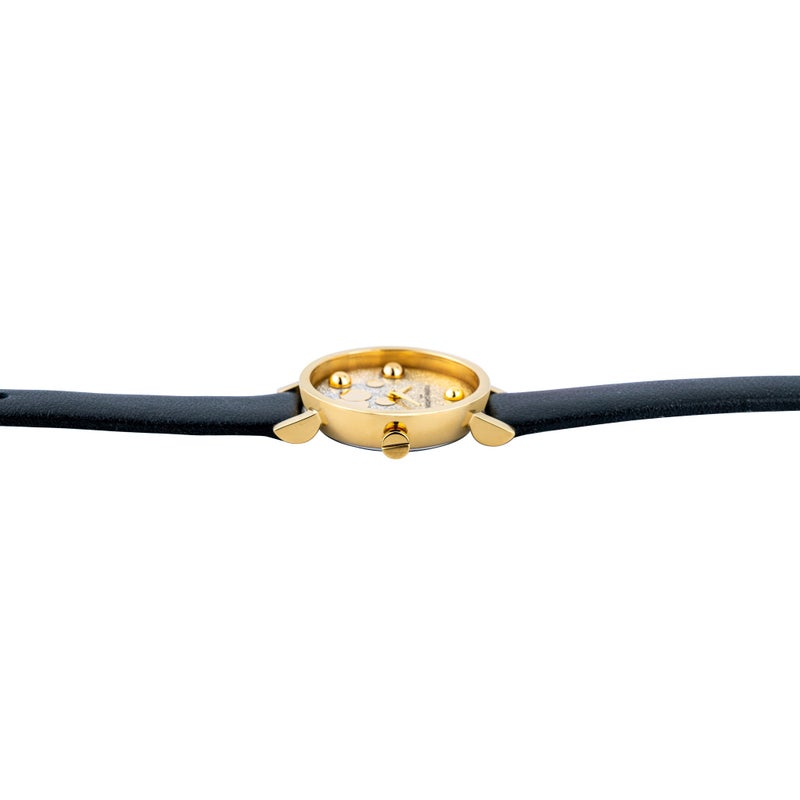 PIERRE CARDIN Women's Watch with Gold Stainless Steel Case and Black Leather Band - Image 3