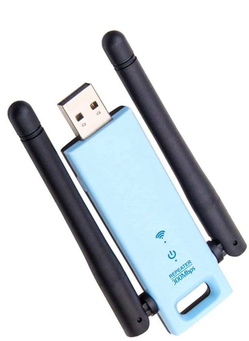 Generic WD-R603U 300Mbps Wireless Range Extender USB WiFi Repeater Signal Booster Amplifier Dual Antennas Blue/Black  - Image 3