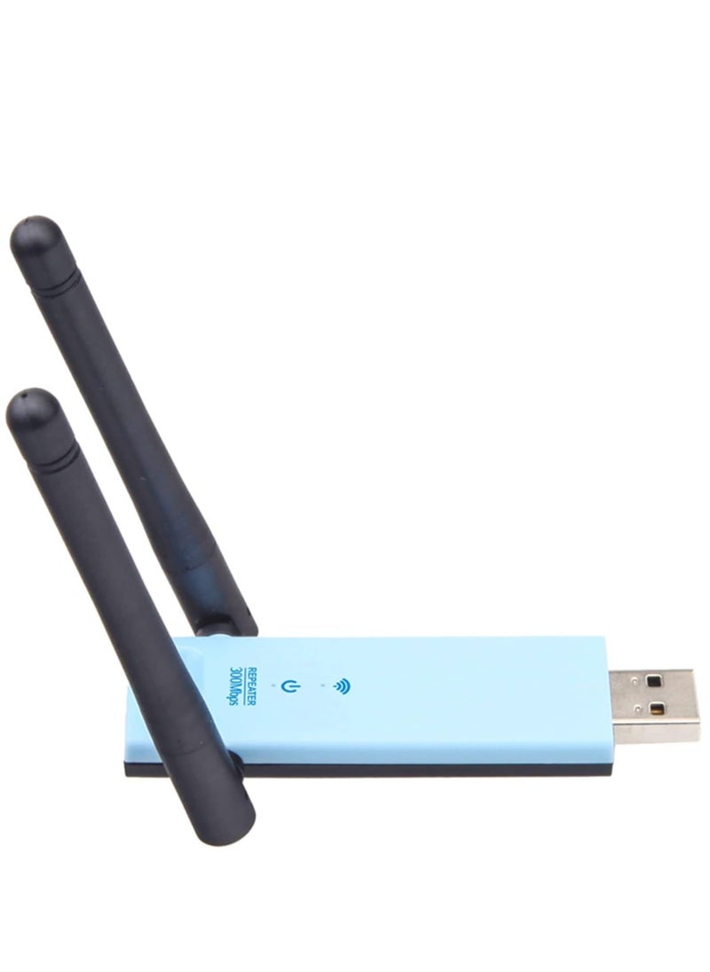 Generic WD-R603U 300Mbps Wireless Range Extender USB WiFi Repeater Signal Booster Amplifier Dual Antennas Blue/Black  - Image 4