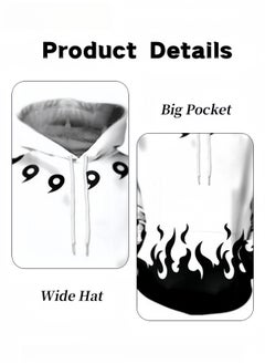 HALAMODO Unisex Hoodie with Pop Anime Theme Long-Sleeved Printed Tops Casual Sweatshirts Soft Sportswear Fashion Youth Pullovers with Drawstrings and Large Pockets for Daily Wear  - Image 5