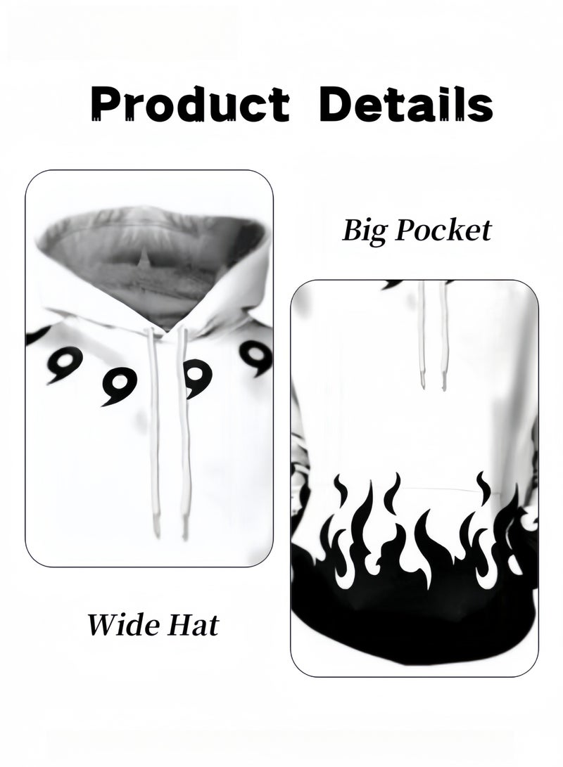 HALAMODO Unisex Hoodie with Pop Anime Theme Long-Sleeved Printed Tops Casual Sweatshirts Soft Sportswear Fashion Youth Pullovers with Drawstrings and Large Pockets for Daily Wear  - Image 5