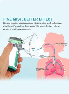 Generic Portable Nebulizer Machine for Adults Kids, USB-C Rechargeable Handheld Nebulizer for Breathing Treatment, 2 Adjustable Modes, Efficiency&Quiet, 3 Masks, Travel and Home Use  - Image 3