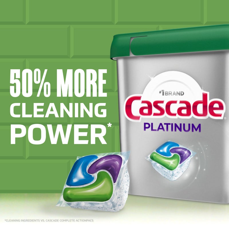 Cascade Platinum Dishwasher Pods, Dishwasher Detergent, Dish Detergent Soap, Lemon, 59 Count - Image 4