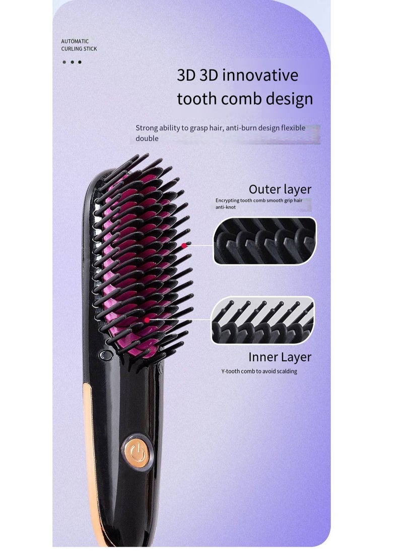 general Mini Ionic Straightening Comb – Travel-Friendly Straightener & Curler for Men/Women, Dual-Use Hair Styling Tool - Image 2