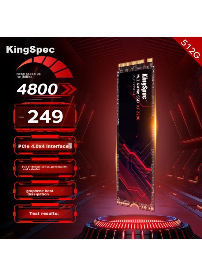 Kingspec 512gb Ssd, M.2 Interface, Nvme Pcie 4.0, Selected Tlc Nand, Read Speed 4800mb/s, Compatible With Desktop And Laptop, Ai Pc Storage Accessory - Image 1
