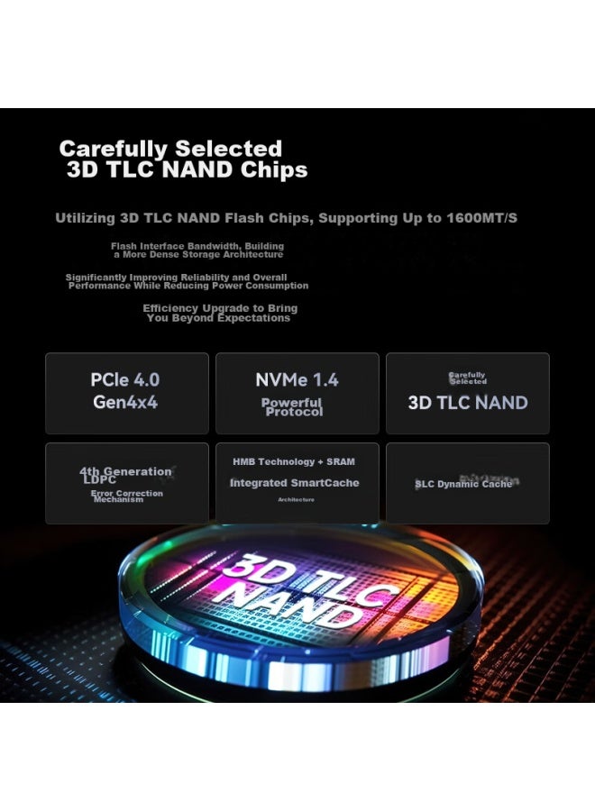 Kingspec 512gb Ssd, M.2 Interface, Nvme Pcie 4.0, Selected Tlc Nand, Read Speed 4800mb/s, Compatible With Desktop And Laptop, Ai Pc Storage Accessory - Image 3