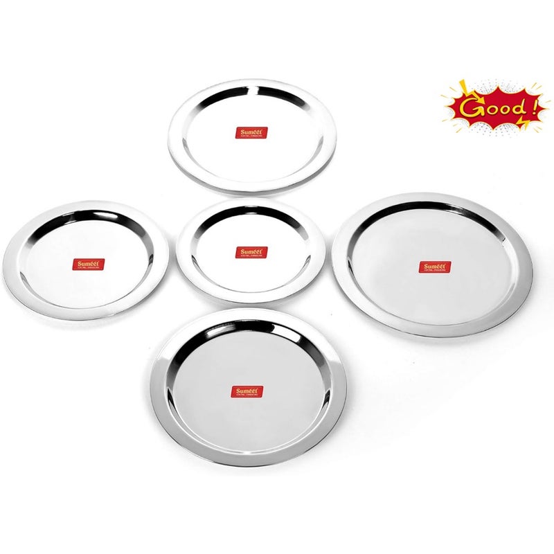 Stainless Steel Heavy Gauge Ciba/Lids/Tope Cover 5 Pcs Big Size - 17Cm, 18.8Cm, 20Cm, 21.3Cm, 22.8Cm - Image 1