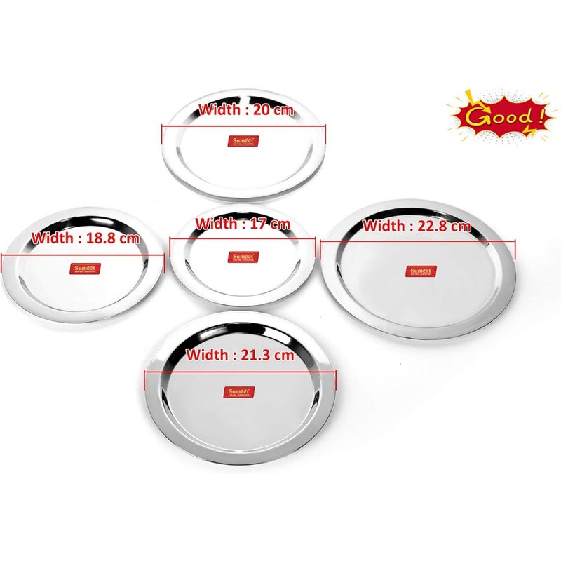 Stainless Steel Heavy Gauge Ciba/Lids/Tope Cover 5 Pcs Big Size - 17Cm, 18.8Cm, 20Cm, 21.3Cm, 22.8Cm - Image 4