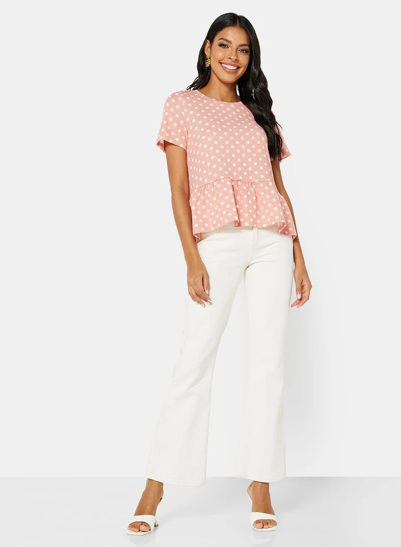 I.Scenery Polka Dot Top