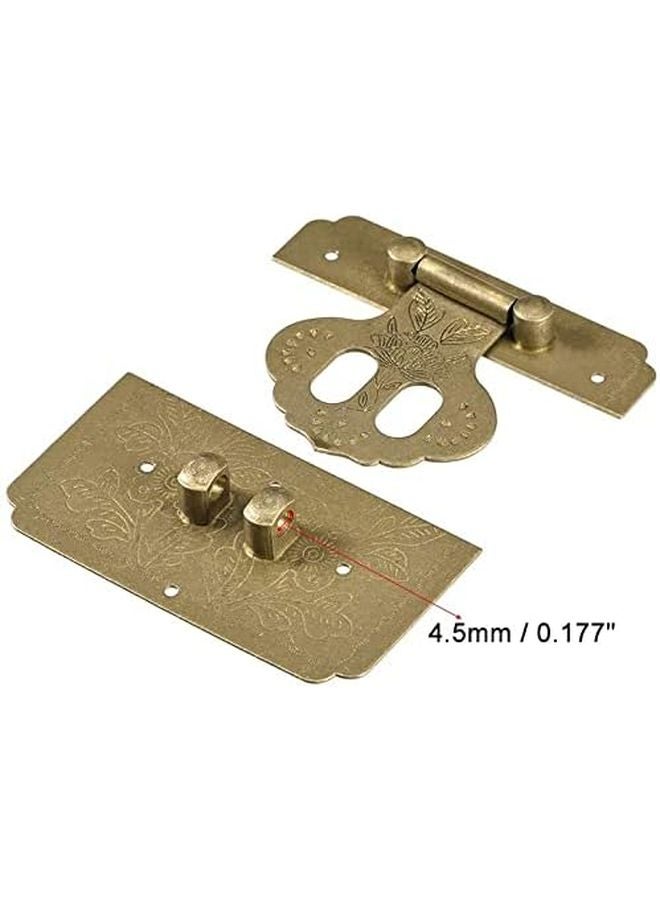 مشابك نحاسية بلون برونزي عتيق، صندوق خشبي بإغلاق مشبك، مقاس 65 × 52 مم - Image 4