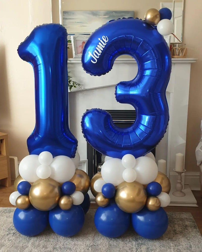 Mluchee 15 Balloons Number, 15th Birthday Decorations for Girls Boys, 51st Dark Blue Birthday Party Decorations 40 In Balloons for Wedding, Celebration Party, Graduations - Image 5