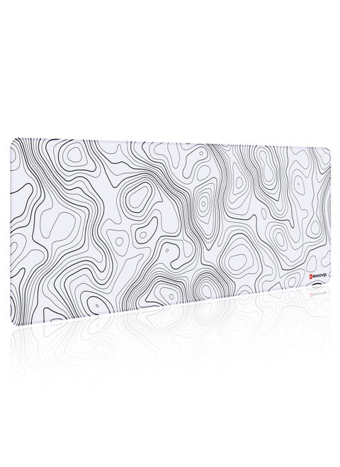 Large Gaming Mouse Pad XL,Anti-Skid White Mousepad Large Keyboard Mouse Pad Desk Mat with Stitched Edges (800x300mm, White) 0154
