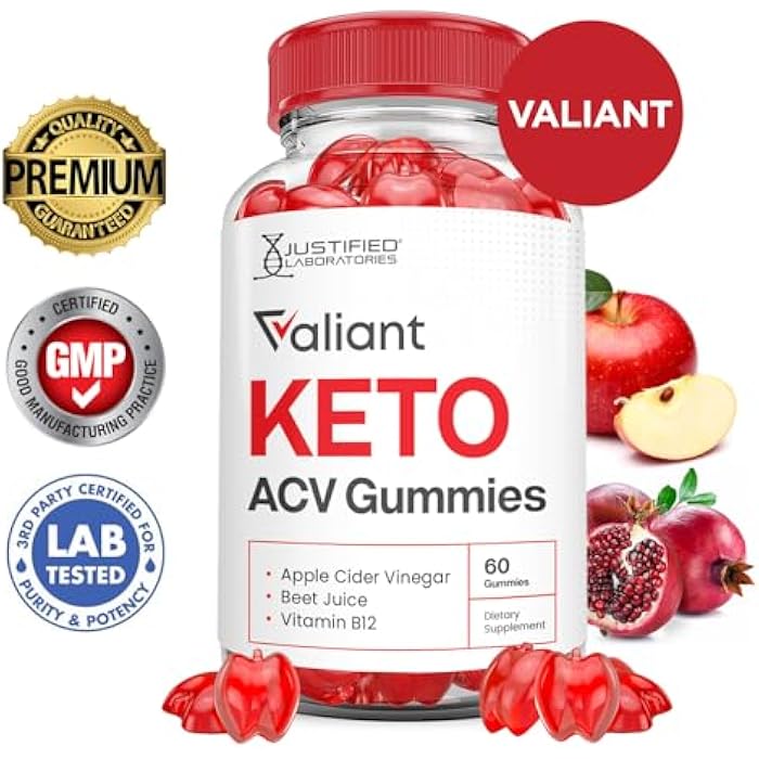 Justified Laboratories (2 Pack) Valiant Keto ACV Gummies Advanced Formula 1000MG Valant Keto Gummies Apple Cider Vinegar Formulated with Pomegranate Beet Juice Powder B12 Vegan Non GMO 120 Gummys - Image 2