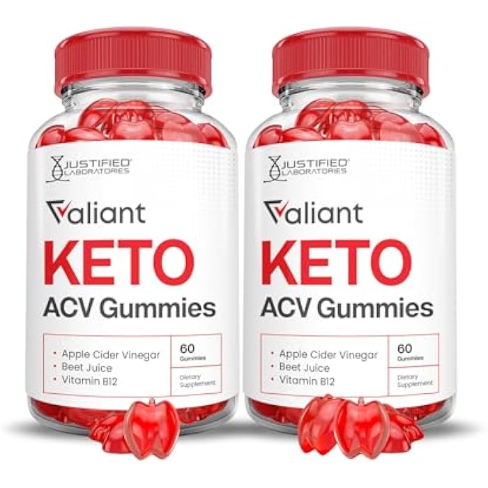 Justified Laboratories (2 Pack) Valiant Keto ACV Gummies Advanced Formula 1000MG Valant Keto Gummies Apple Cider Vinegar Formulated with Pomegranate Beet Juice Powder B12 Vegan Non GMO 120 Gummys - Image 1