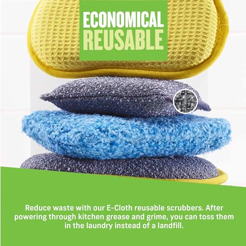 E-Cloth Non-Scratch Scrubbing Pads - Scrubbing Dish Sponges Kitchen Cleaning Kit - Reusable Scrubber Sponges for Dishes and Cleaning - Non-Scratch Scrubbers for Cleaning - 2-Pack - Image 5