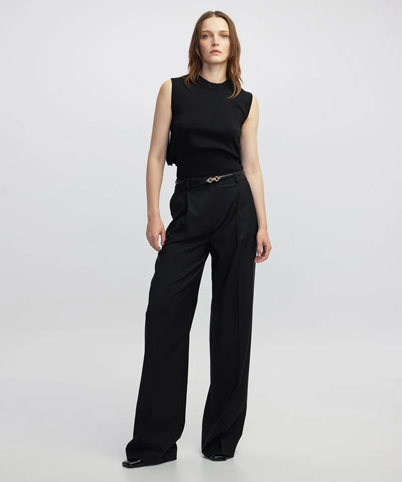 ابيكول Draped Strip Knit Top