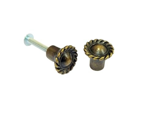 QCAA MiniDecorative Knob 34 for Cabinet Drawers Craft Porject Antique Brass 15 Pack Made in Taiwan - Image 3