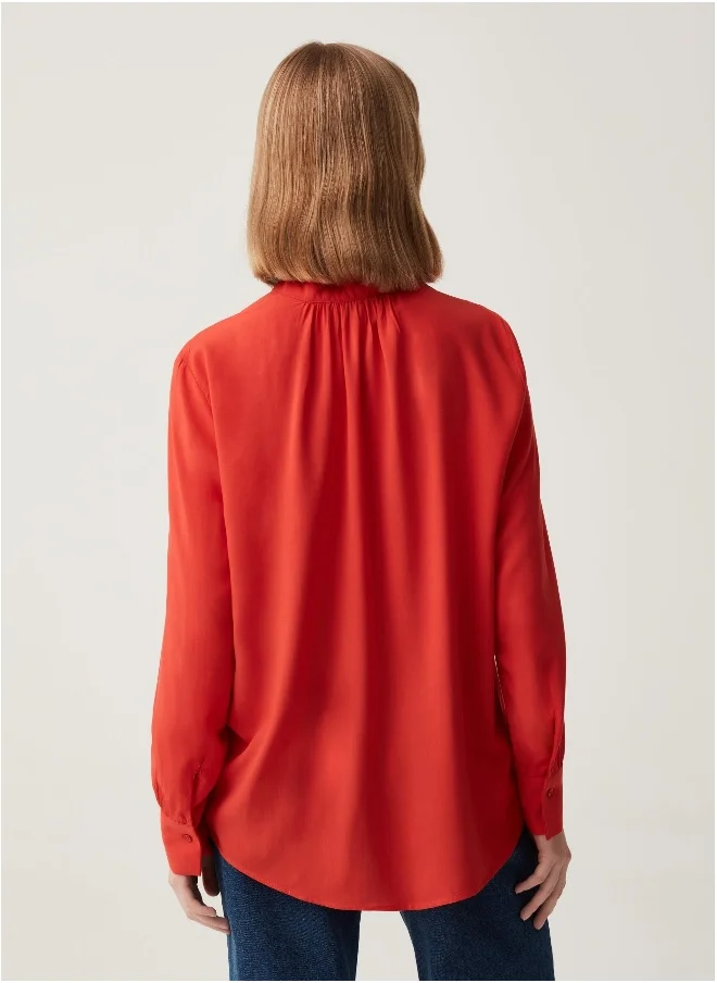 Ovs Sustainable viscose blouse with V neck
