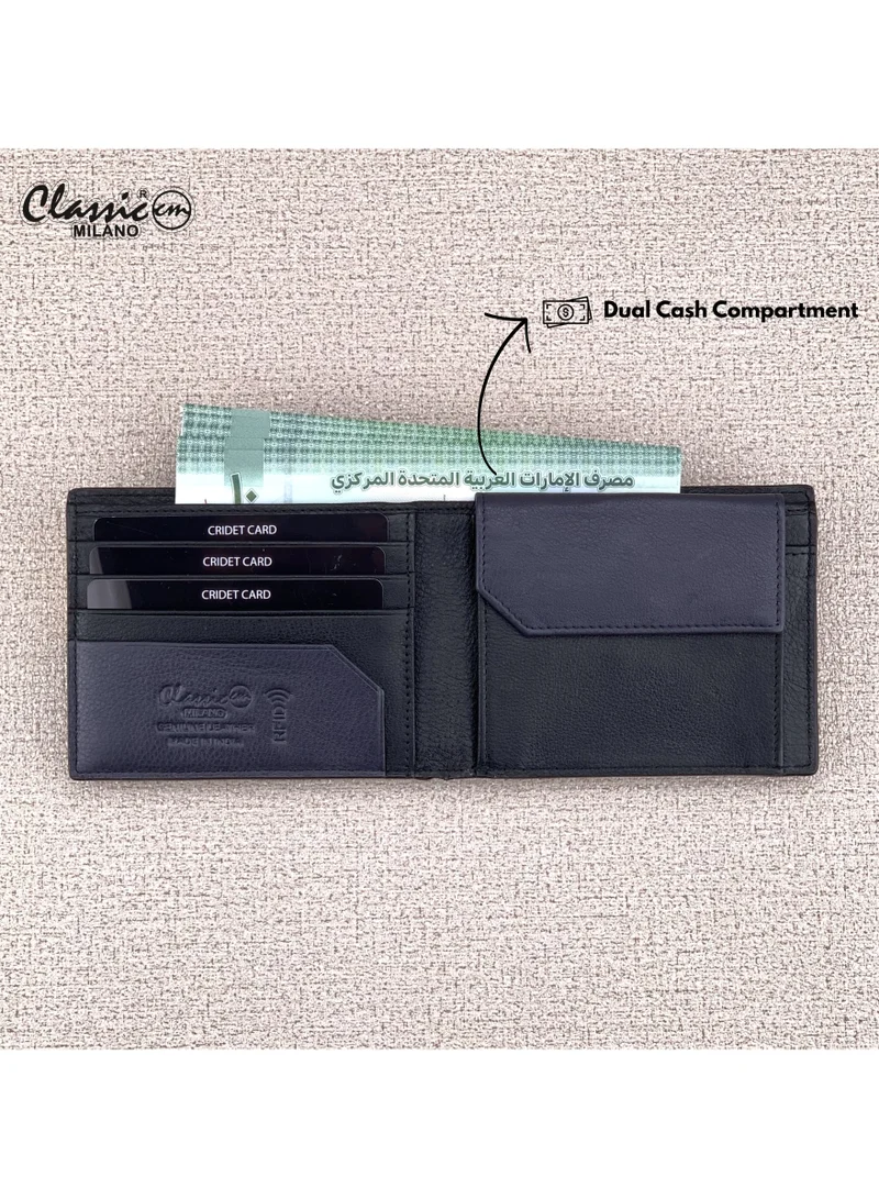 Classic Milano Classic Milano Genuine Leather Wallet for Men – Slim Bifold Men’s Wallet with RFID Blocking, Multiple Card Slots – Stylish Mens Purse Wallets Gift for Husband, Father