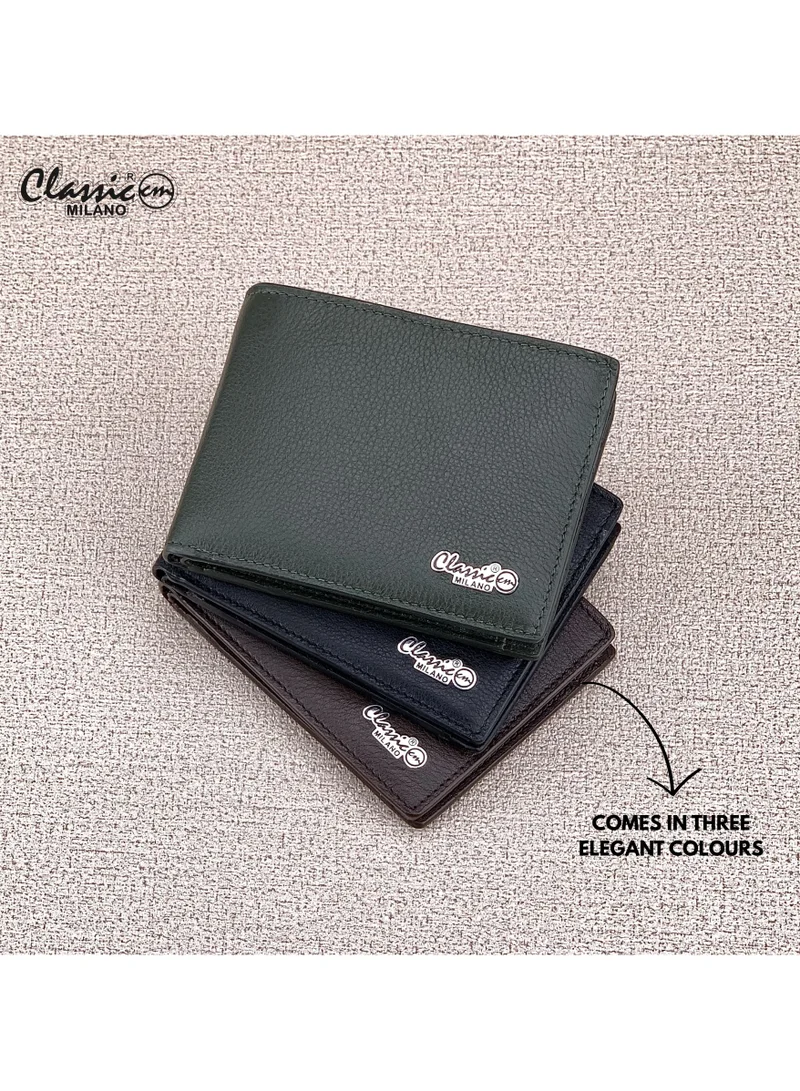 Classic Milano Black (CNH-6) Classic Milano Genuine Leather Wallet for Men – Slim Bifold Men’s Wallet with RFID Blocking, Multiple Card Slots – Stylish Mens Purse Wallets Gift for Husband, Father for Men | Best Price UAE