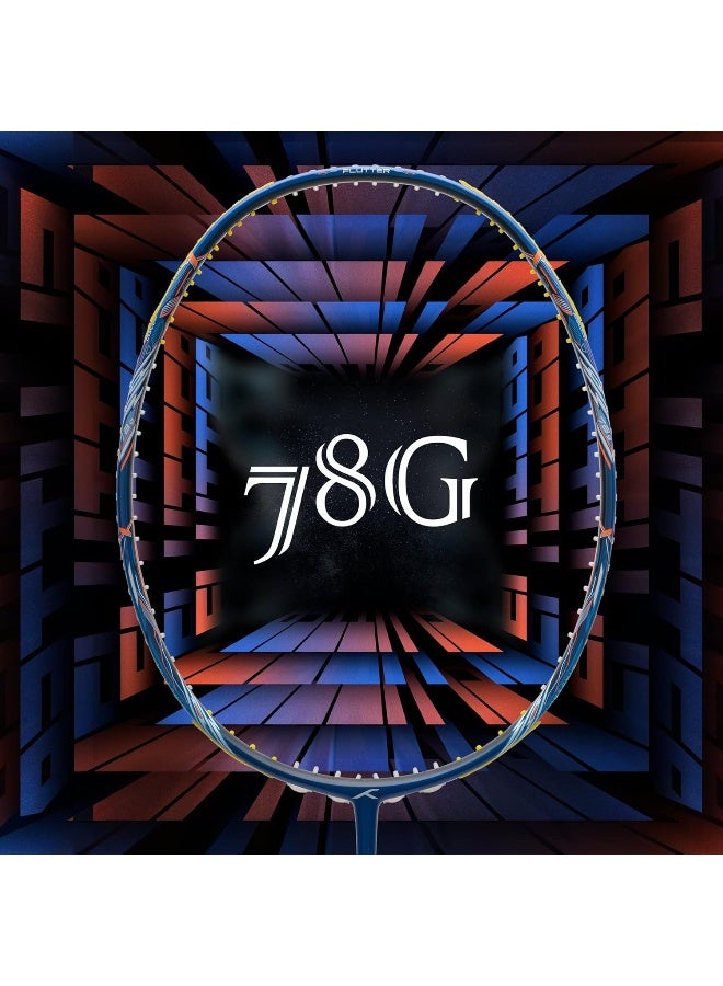 HUNDRED راكت بادلمنتون فلاتر إس زوم من ألياف الكربون مع غلاف كامل للراكت (أزرق/أسود) | للاعبين المتوسطين | 78 جرام | أقصى توتر للوتر - 32 رطل - Image 5