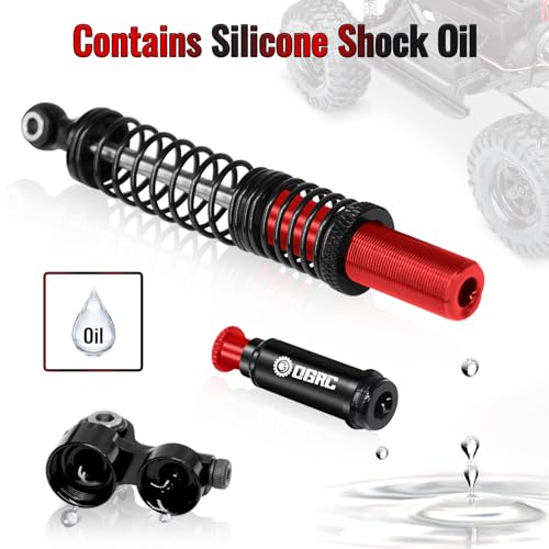 OGUNKE OGRC 100mm Aluminum Adjustable Piggyback Shock Absorber RC Damper for Axial SCX10 TRX4 TRX6 D90 1/10 RC Crawler Upgrade Parts (Red) - Image 4
