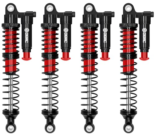 OGUNKE OGRC 100mm Aluminum Adjustable Piggyback Shock Absorber RC Damper for Axial SCX10 TRX4 TRX6 D90 1/10 RC Crawler Upgrade Parts (Red) - Image 1