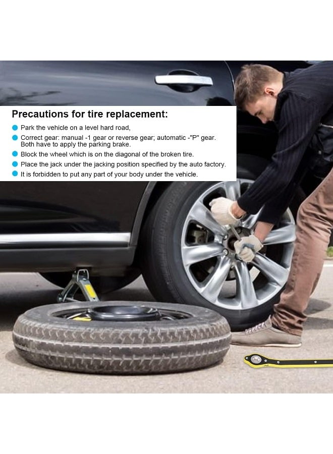 Upgraded Scissor Lift Jack Kit for Cars, SUVs, RVs, and MPVs – Complete 2 Ton (4409 lbs) Tire Changing Set with Smart Ratchet Design, Ratchet Wrench, Lug Wrenches, Gloves, Tire Pressure Gauge, and Storage Bag – Perfect for Emergency Tire Repairs - Image 4