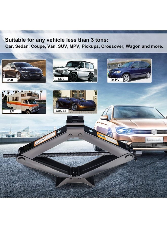 Upgraded Scissor Lift Jack Kit for Cars, SUVs, RVs, and MPVs – Complete 2 Ton (4409 lbs) Tire Changing Set with Smart Ratchet Design, Ratchet Wrench, Lug Wrenches, Gloves, Tire Pressure Gauge, and Storage Bag – Perfect for Emergency Tire Repairs - Image 5