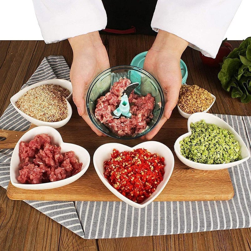 Avenn Multipurpose Use 1000 ML Compact Chopper with 5 Blades Chopping Big Size Kitchen Dori Handy Vegetable and Fruit Manual Onion Dry Fruit Salad Maker Vegetable Quick Chopper Multicolor - Image 5