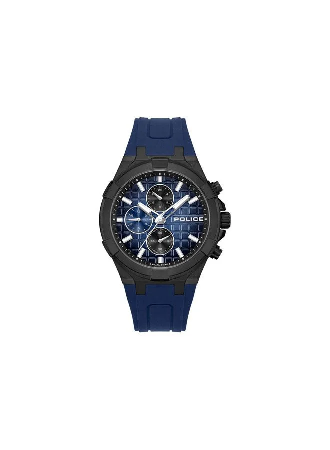 POLICE Guardian Blue Dial Navy Silicone Strap Multifunction Watch for Men - 42mm
