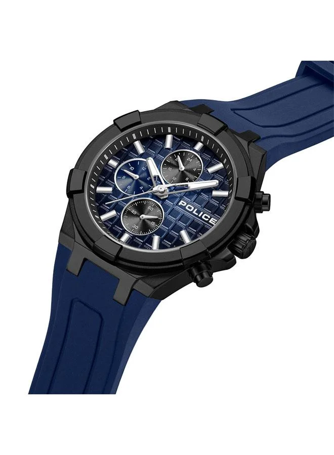POLICE Guardian Blue Dial Navy Silicone Strap Multifunction Watch for Men - 42mm