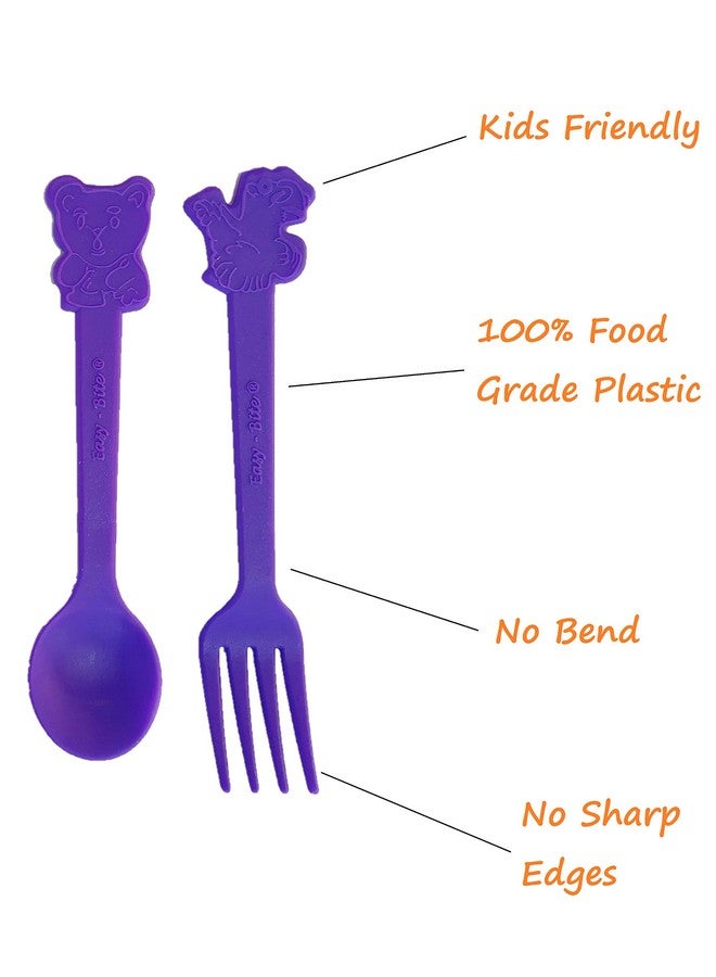 Swish Kitsen Reusable Plastic Spoon And Fork Set. 12 Spoons&12 Forks. Kids Friendly And Ideal For Birthday Parties, Get Together, Picnic, Lunch Box And More. - Image 3