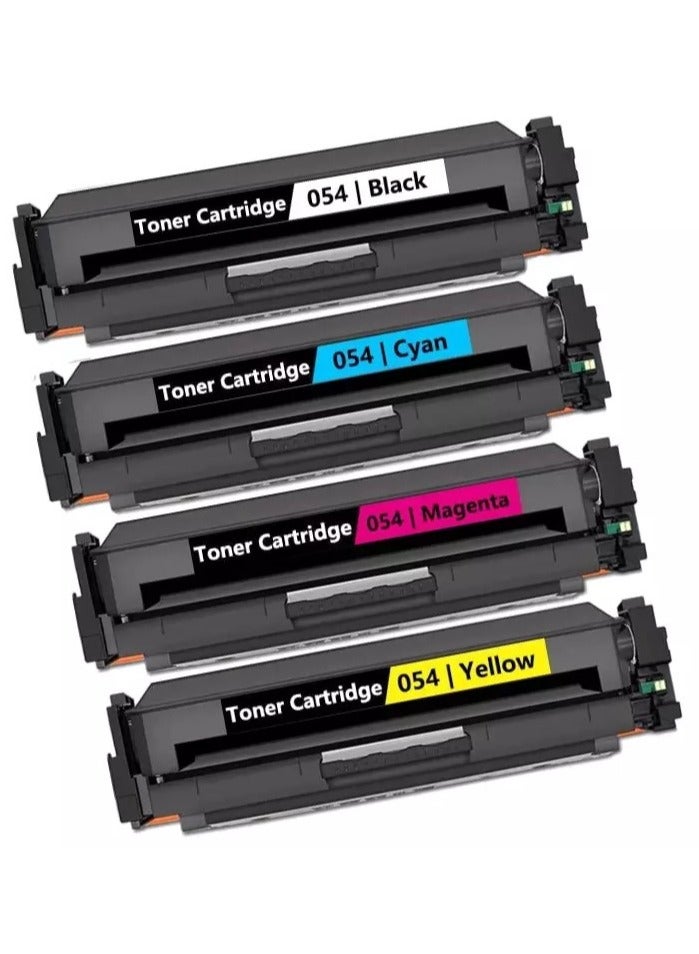خراطيش حبر بديلة متوافقة مع كانون 054 / 054H (أسود، سماوي، أرجواني، أصفر) – بديل لطابعات كانون Color ImageCLASS MF644Cdw، MF642Cdw، MF641Cw، LBP622Cdw - Image 1