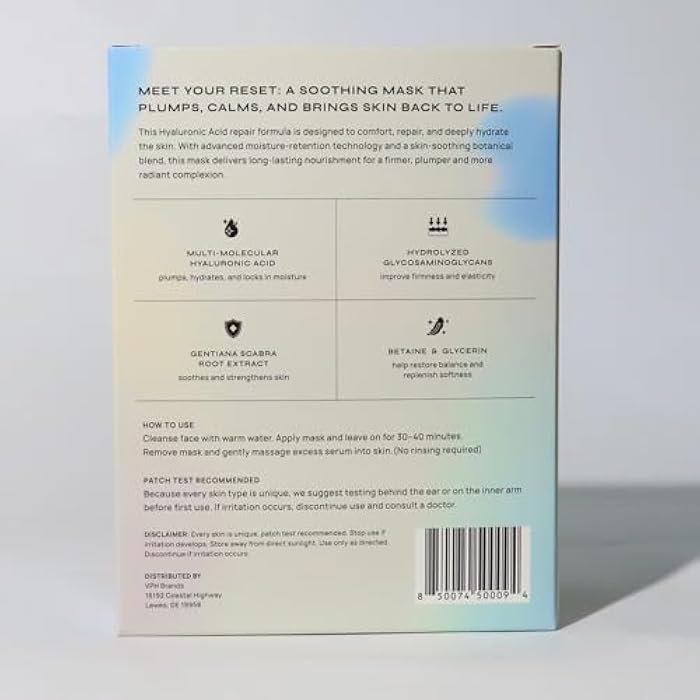 Mei Apothecary Hydra Pop Face Mask, 4 Pack Hydrating Korean-Style Skin Care Sheet Masks with Hyaluronic Acid & Collagen for Plump, Firm, Bouncy Skin Appearance - Image 4